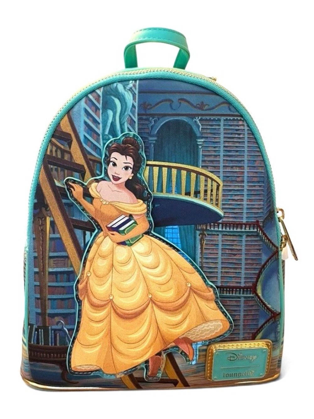 Disney Beauty and The Beast Belle Library Ladder Loungefly Mini Backpack NWT